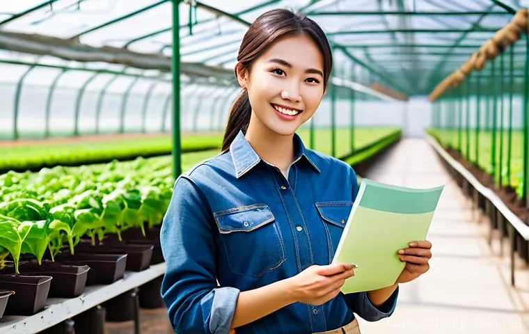 농업기술 관련 자격증 추가 취득 - **Prompt 1: Modern Agricultural Expert with Certificate**
    A vibrant, medium shot of a confident ...