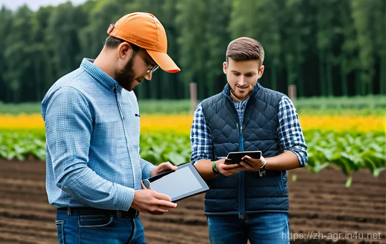 농업기술 자격증의 실효성 분석 - **Prompt:** A vibrant, futuristic smart farm at sunrise. In the foreground, a diverse group of indiv...