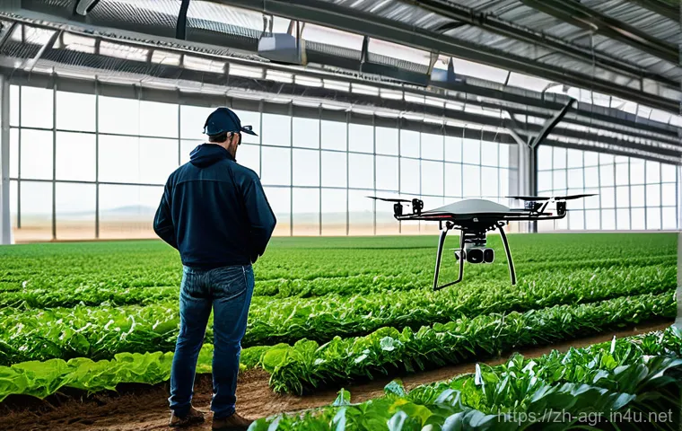 농업기술 자격증의 실효성 분석 - **Prompt:** A dynamic training session for "Smart Agriculture Technicians." Inside a brightly lit, m...