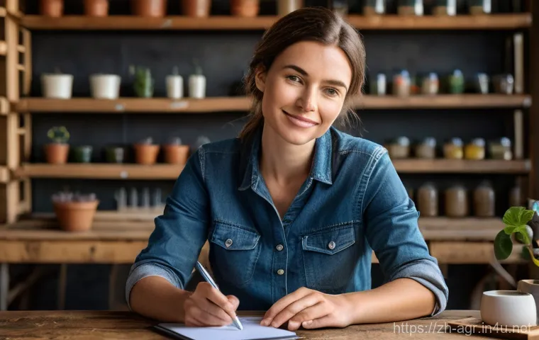농업기술 자격증 학습 앱 추천 - **Prompt 1: "On-the-Go Learning in the Field"**
    A focused male farmer, aged 40-50, with weathere...
