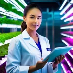 농업기술 자격증으로 해외 취업 준비 - **Prompt 1: Urban Vertical Farm Manager**
    "A confident female agricultural expert, in her early ...