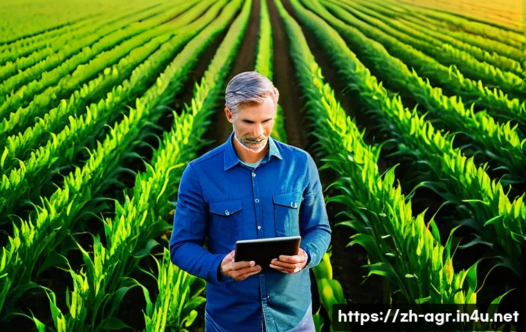 농업기술 직무 일상 공유 - **Prompt 1: Sky Eye Guardian and Precision Farming**
    "A wide, cinematic shot of a modern, intell...